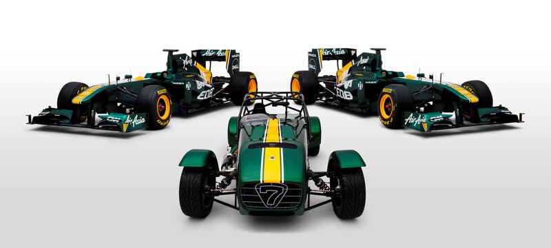 Green and yellow race cars