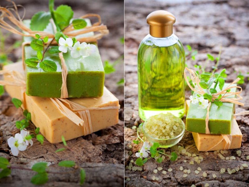 Green and Yellow Soap Bars