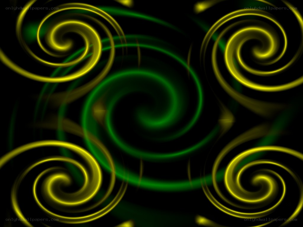 green and yellow spiral patterns