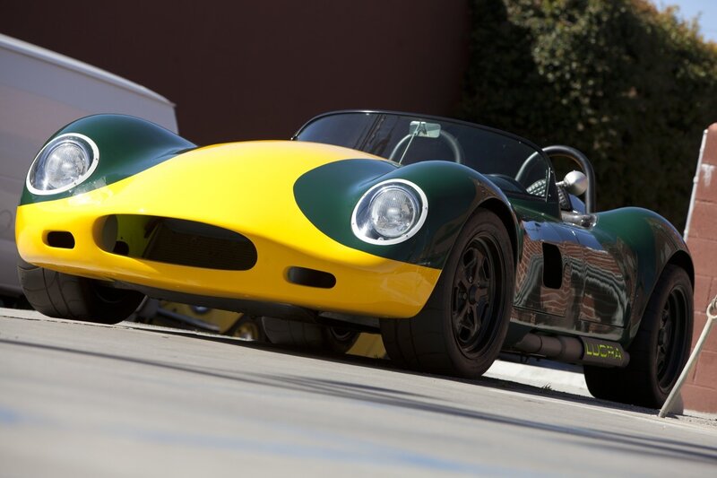 green and yellow sports car