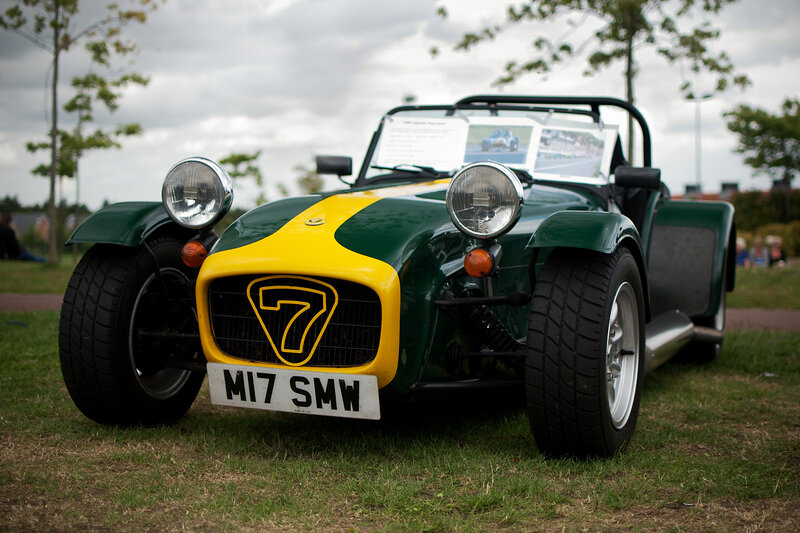 Green and yellow sports car