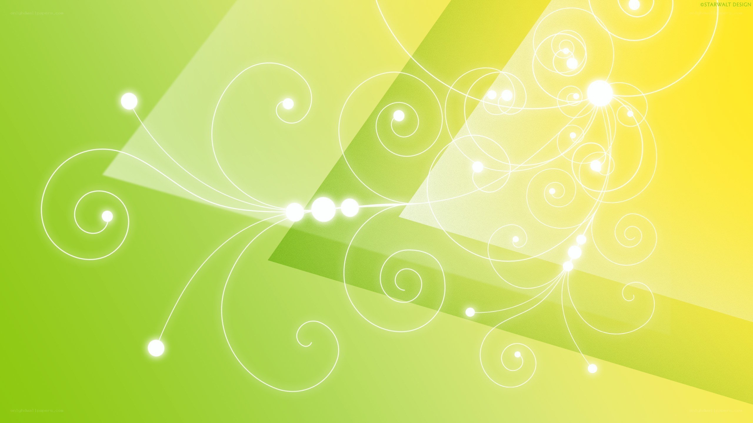 green and yellow swirl design