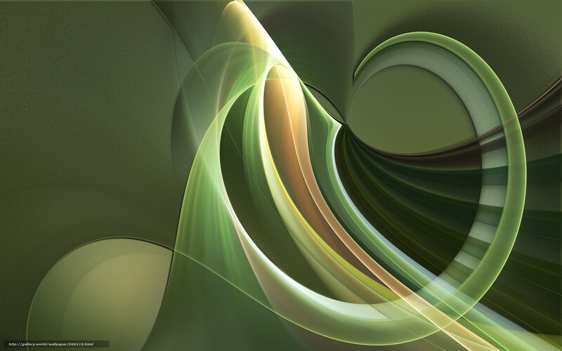 Green and Yellow Swirls — Calm, Abstract