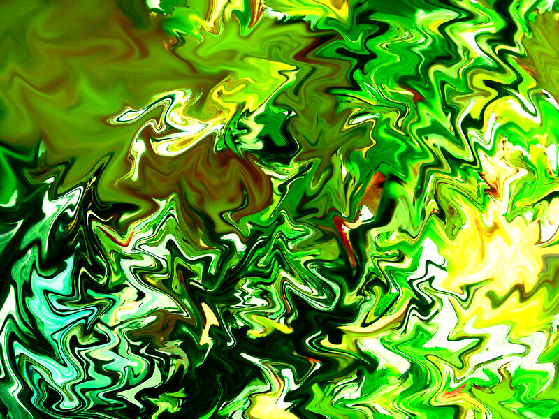 Green and Yellow Swirls — Dynamic, Abstract
