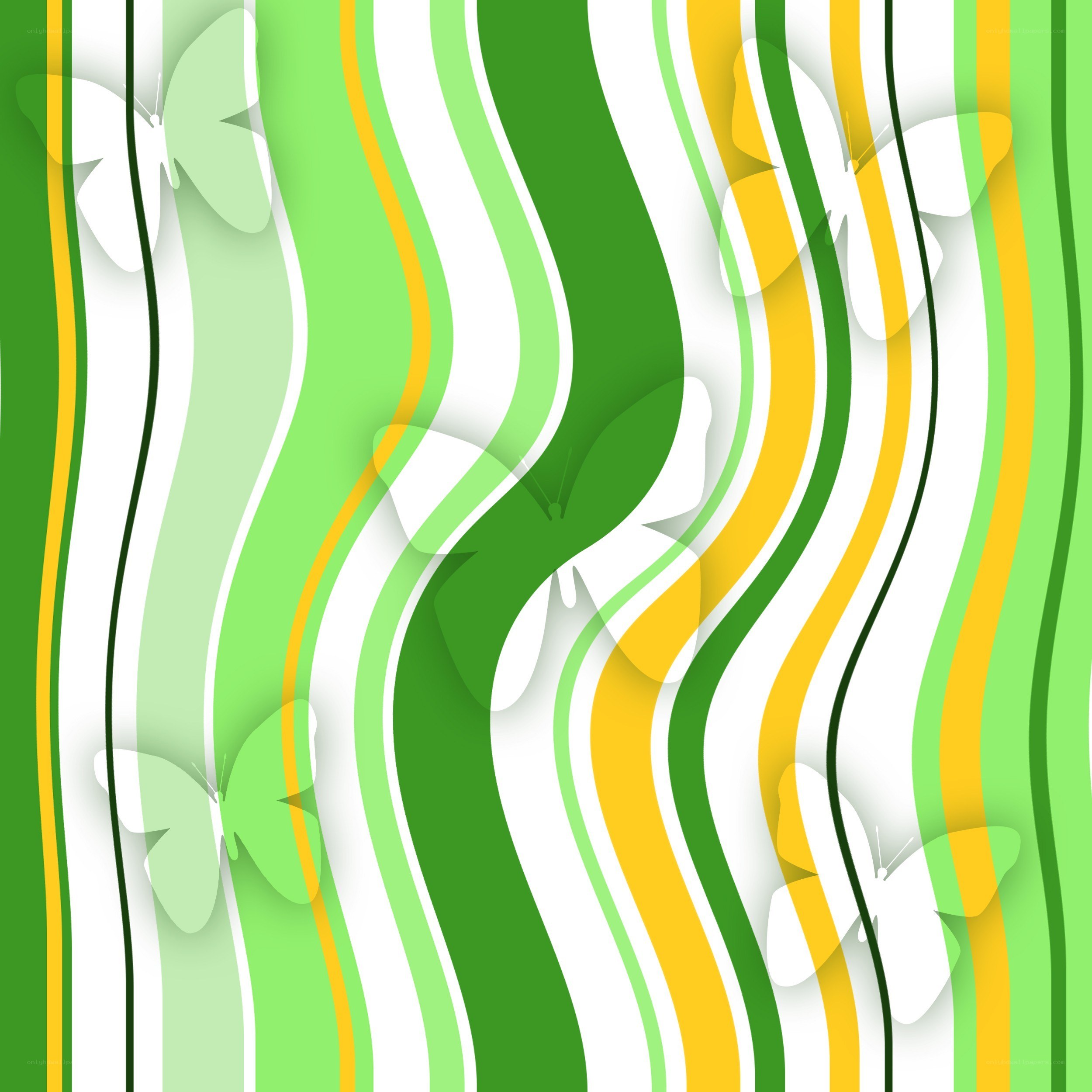 green and yellow wavy stripes