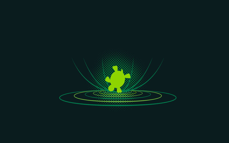 green android icon with rings