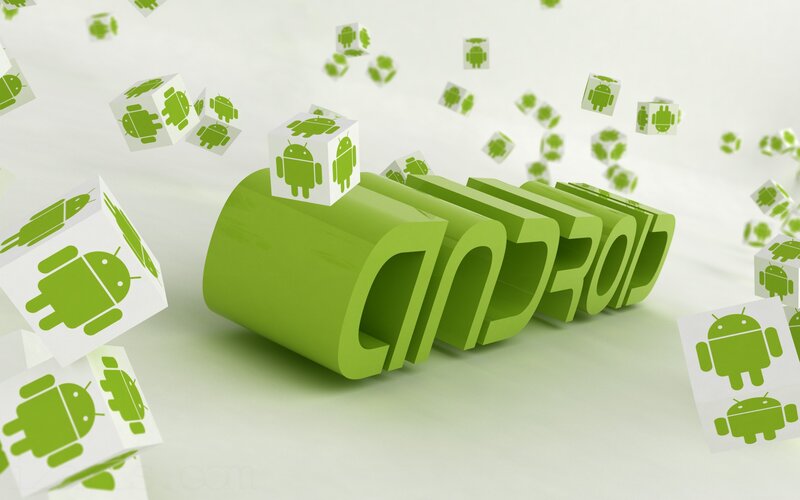 Green Android Logo — Clean, Modern, 3d Render, Cubes