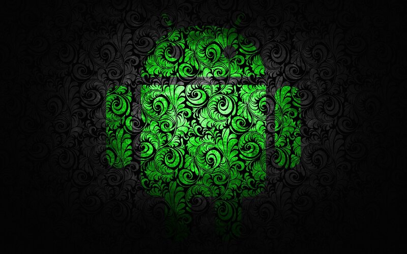 Green Android Logo — Dark
