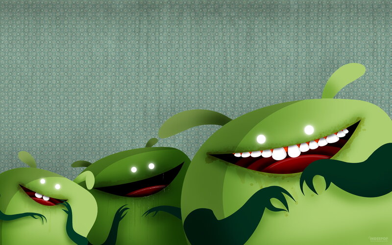 Green Android monsters wallpaper