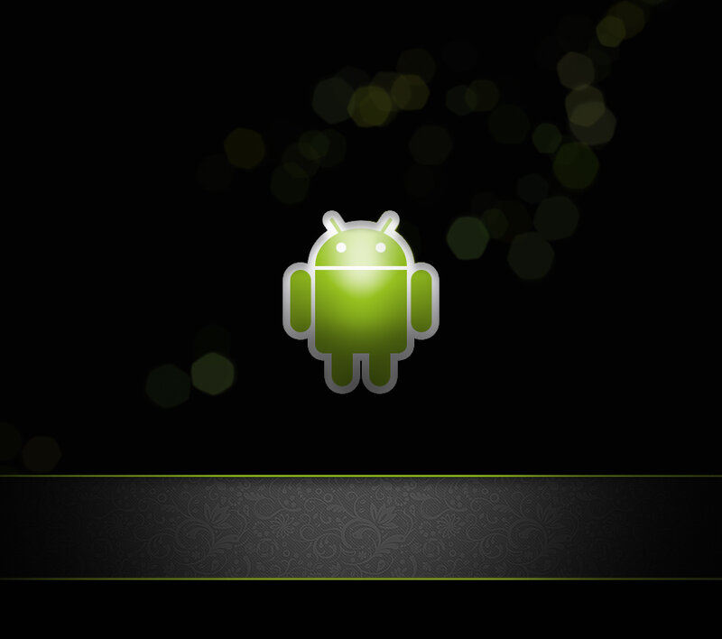 Green Android Robot — Black, Dark