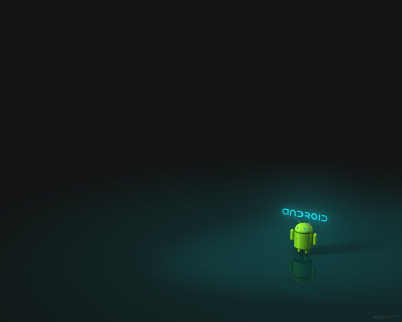 Green Android Robot — Black, Dramatic