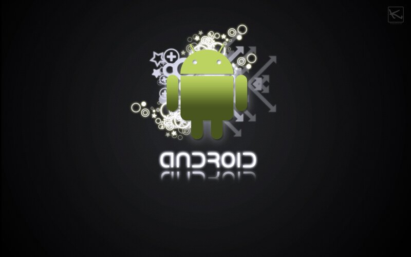 Green Android Robot — Black, Modern