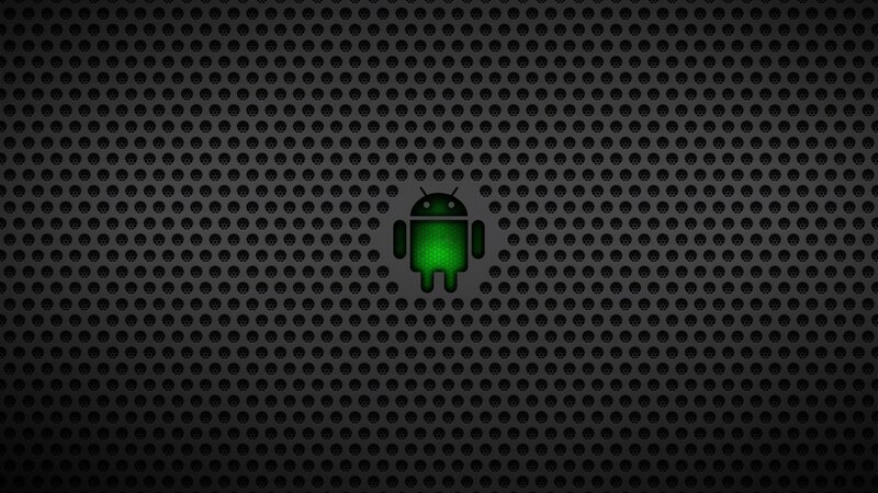 Green Android Robot — Black