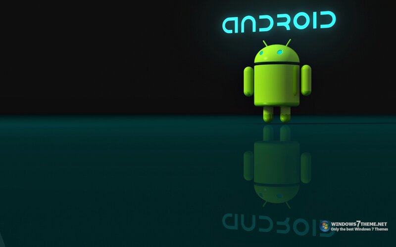 Green Android Robot — Dark, Night