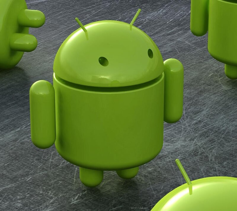 Green Android robot figures