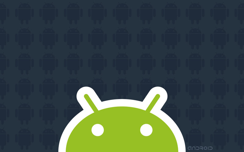 Green Android Robot — Minimalist, Vector Art, Background Pattern, Blue