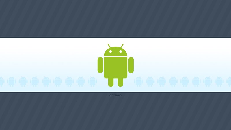 Green Android Robot — Minimalist, Vector Art, Striped Background