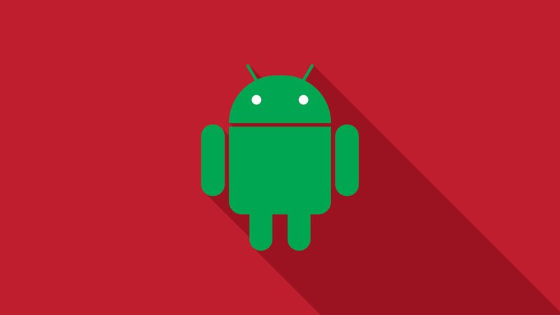 Green Android Robot — Red