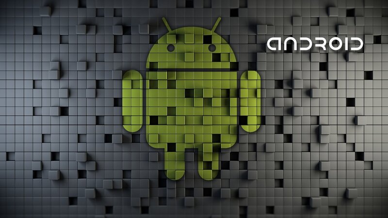 Green Android Robot — Technological, Digital Art, Cubes