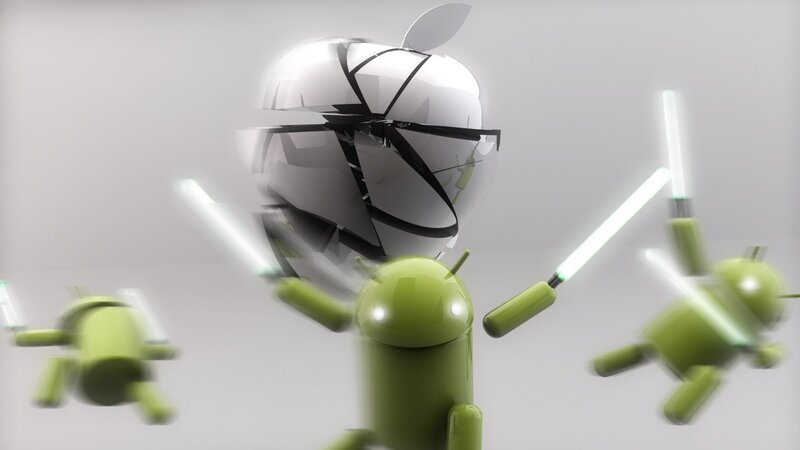 Green Android Robots — Dramatic, 3d Render