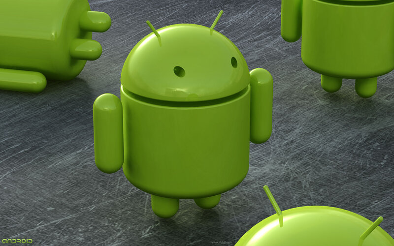 Green Android Robots — Neutral, 3d Render