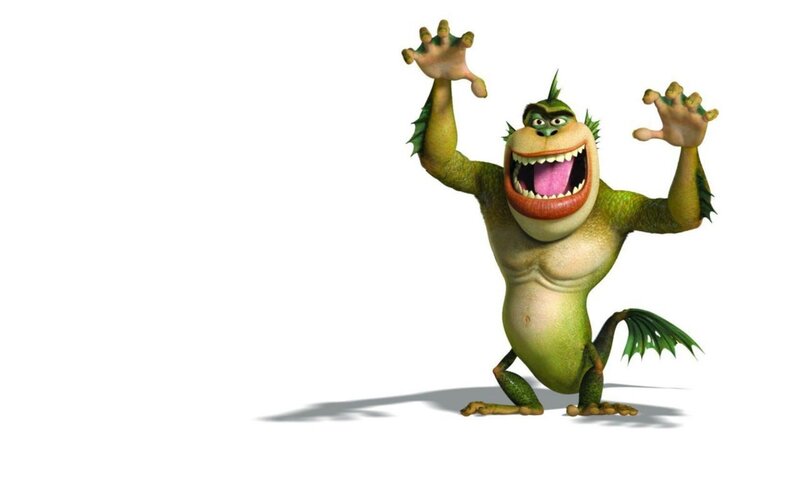 green animated monster character