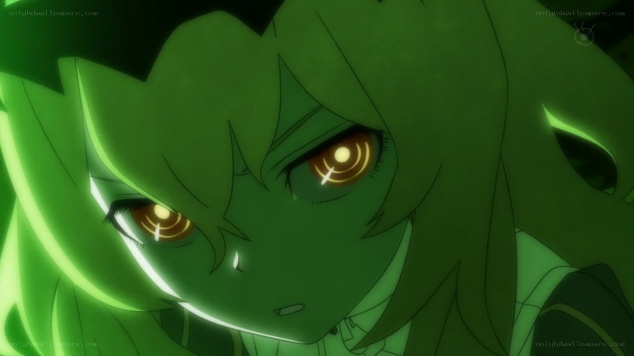 green anime character close-up