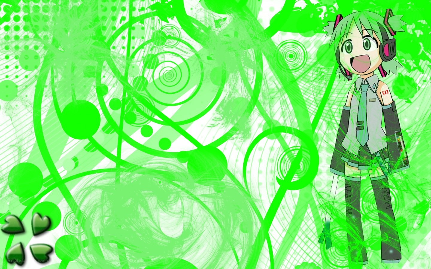 green anime character wallpaper
