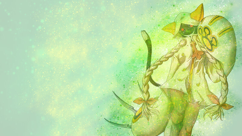 green anime character with braids