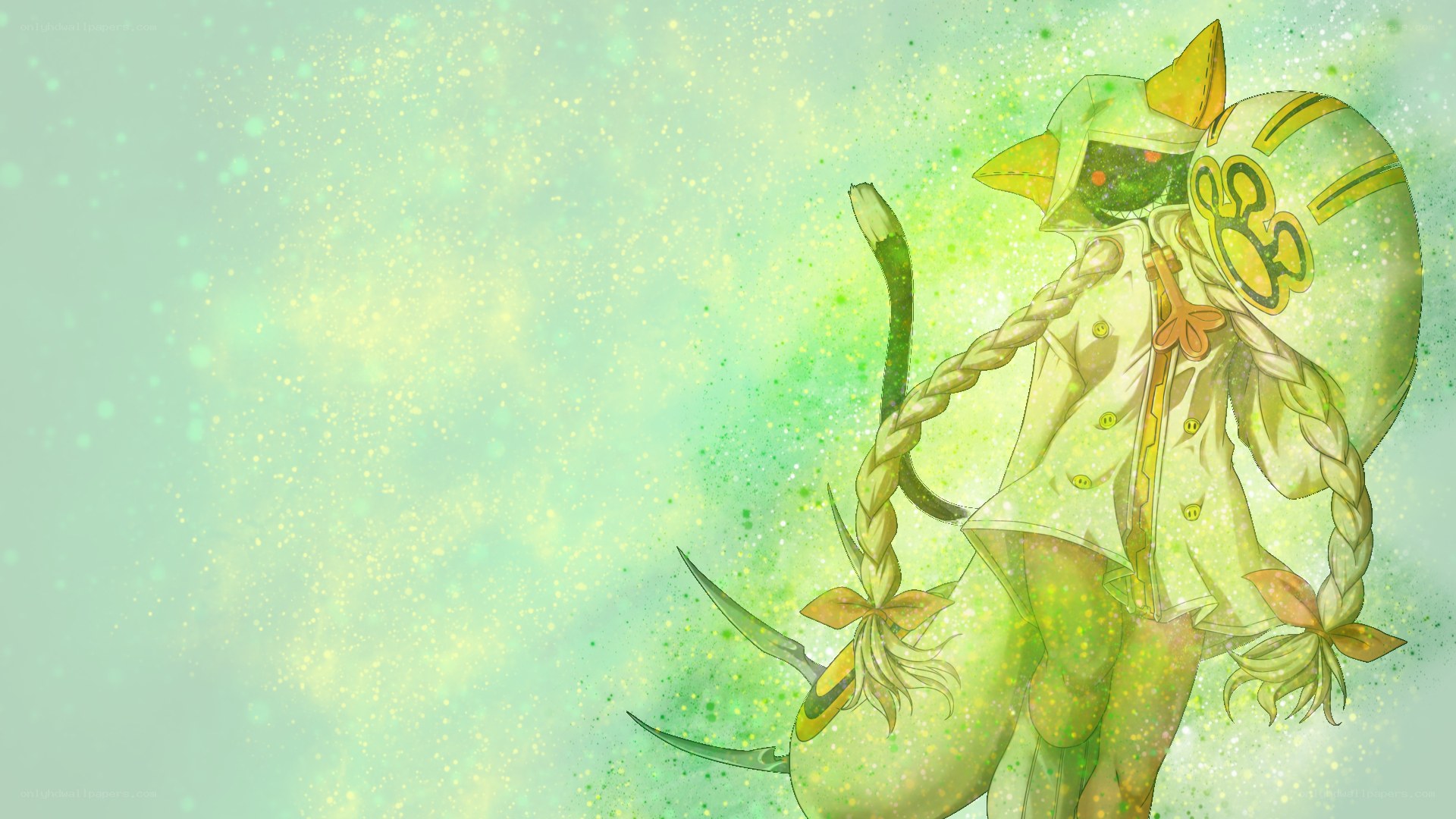 green anime character with braids