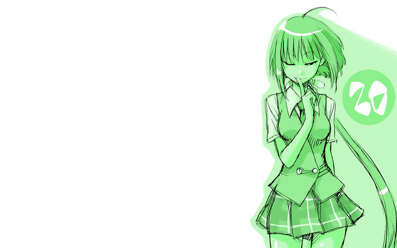 green anime girl illustration