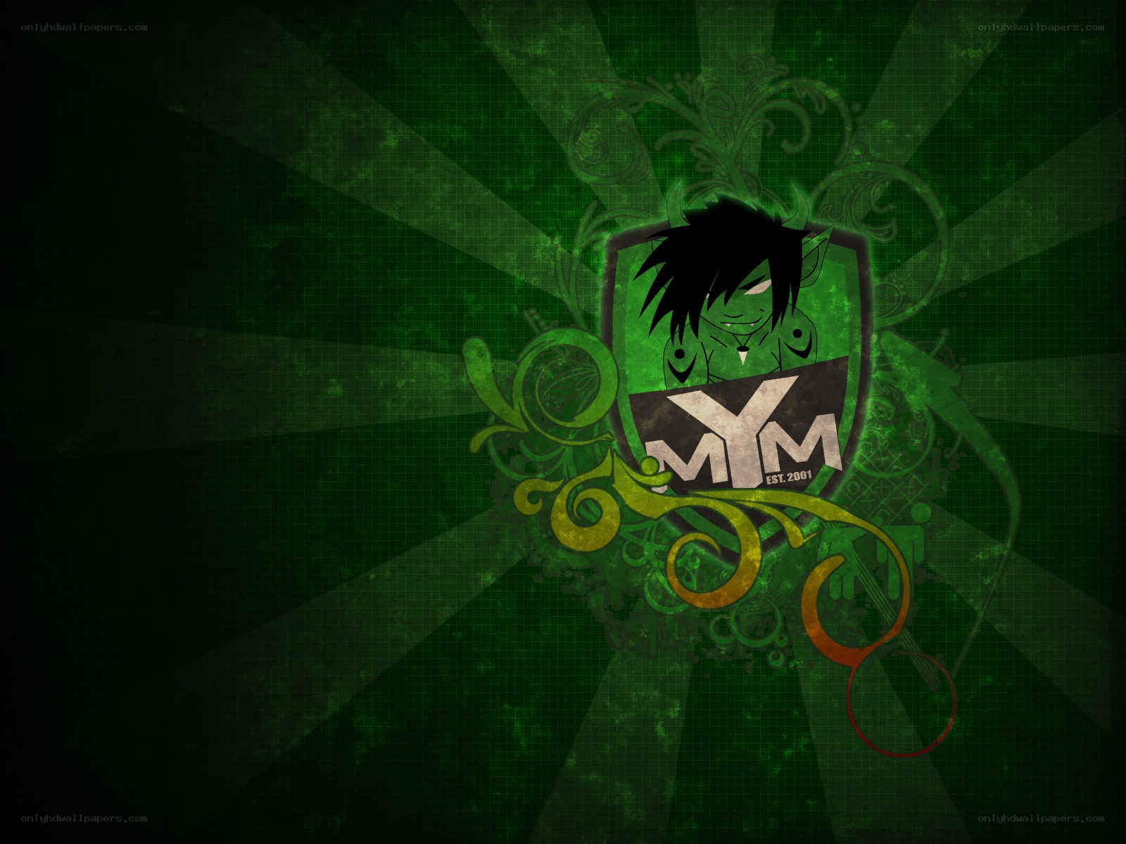 green anime logo wallpaper