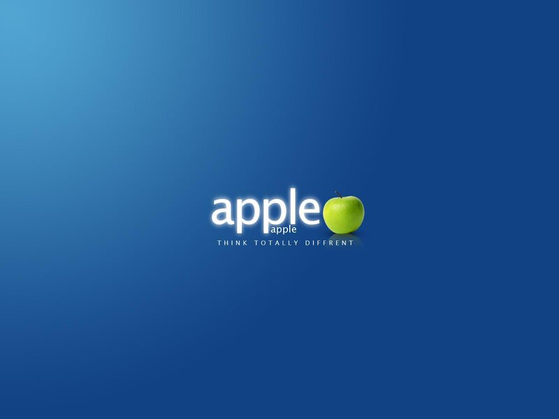 Green Apple and Text — Blue, Calm