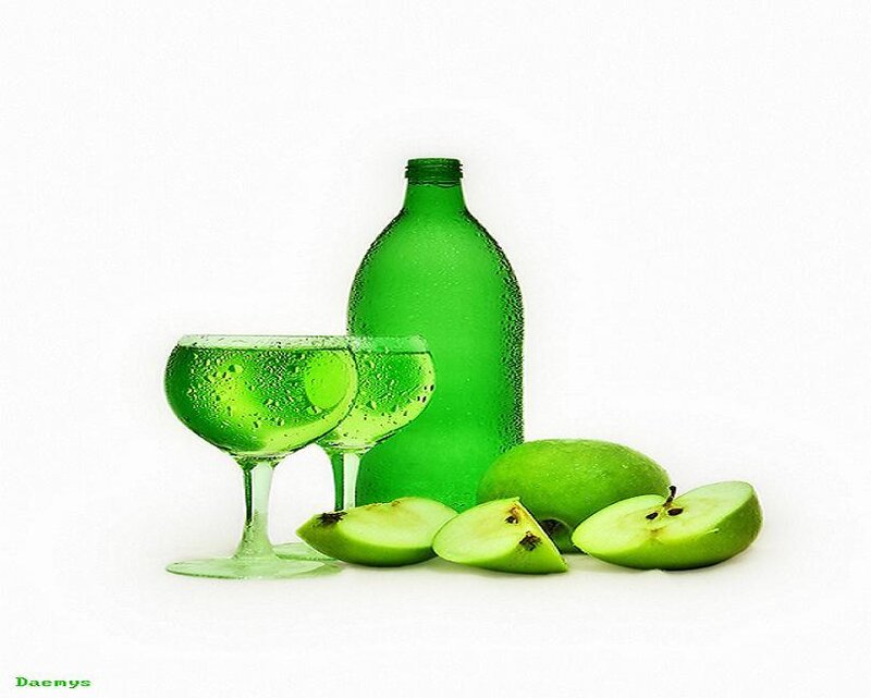 green apple drink setup