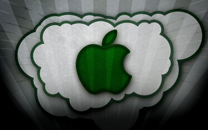 green apple in cloud shape