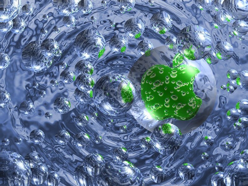 Green Apple Logo — Abstract