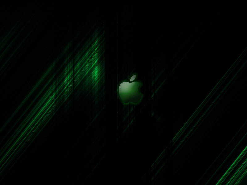 Green Apple Logo — Black, Dark