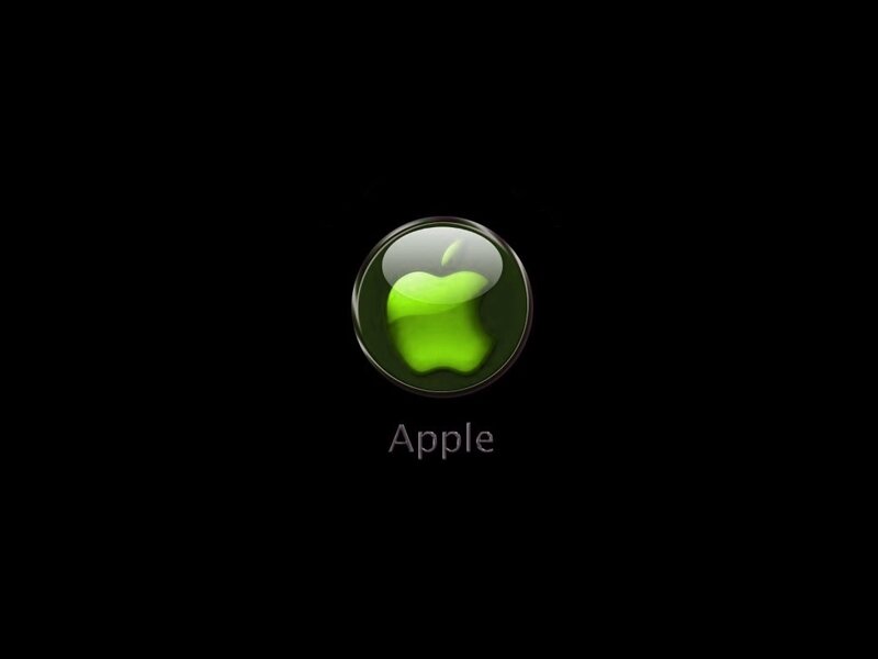 Green Apple Logo — Black