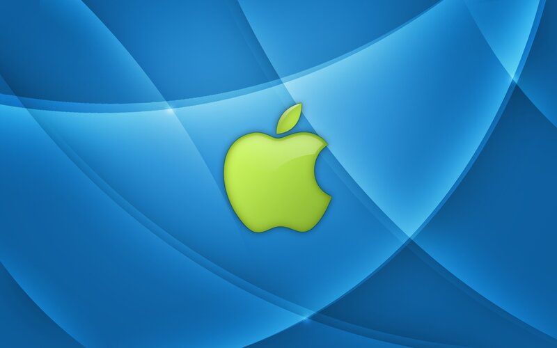 Green Apple Logo — Blue