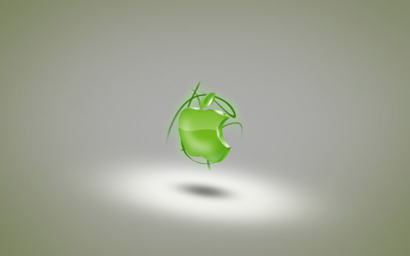 Green Apple Logo — Minimalist, 3d Render