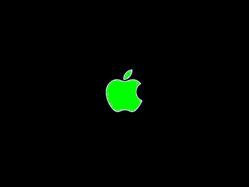 green apple logo on black