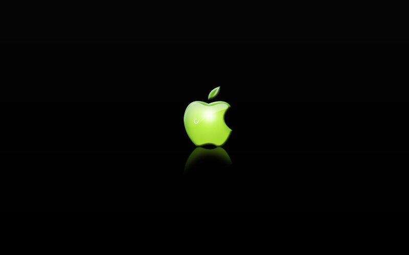 Green Apple Logo on Black