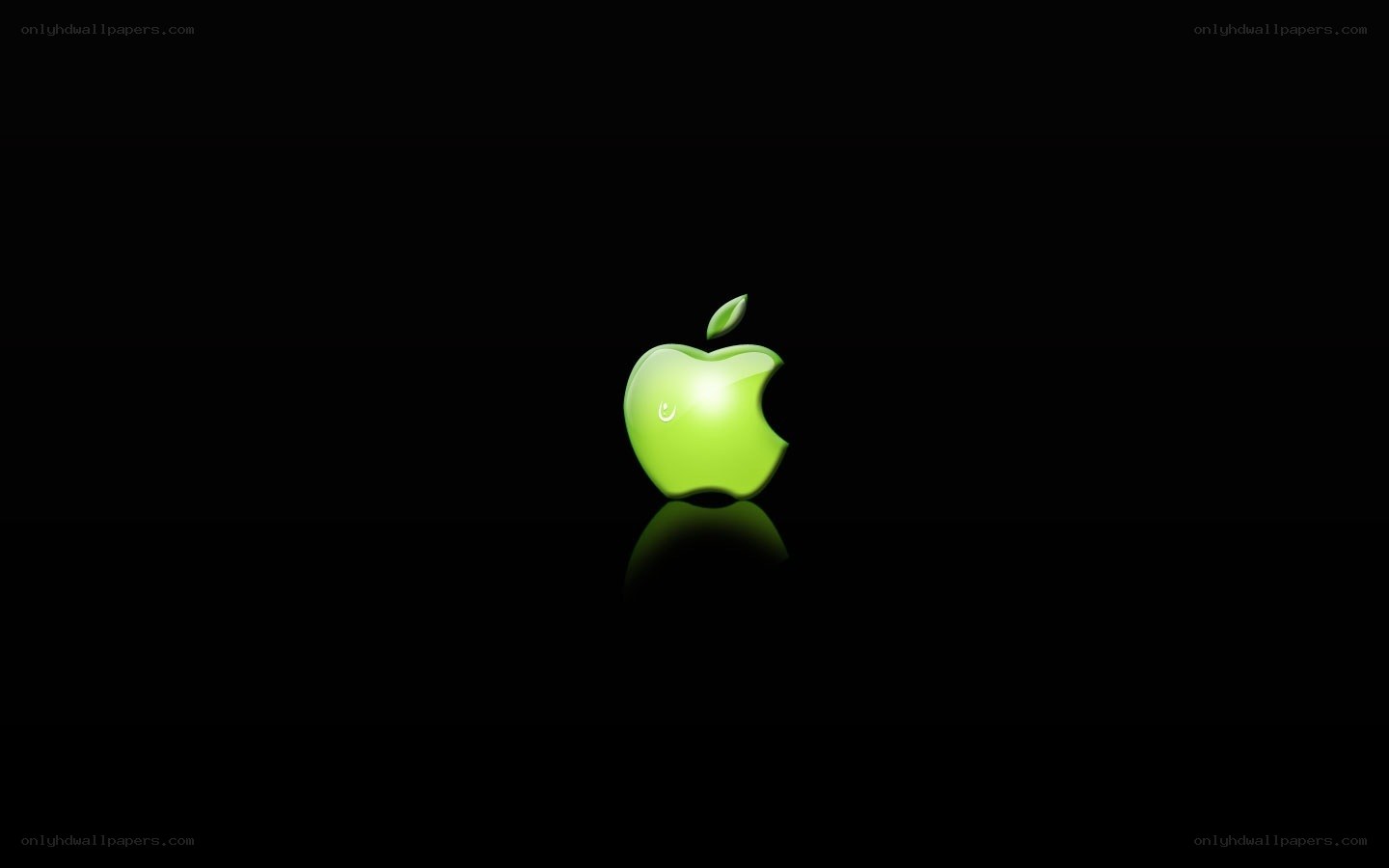 Green Apple Logo on Black