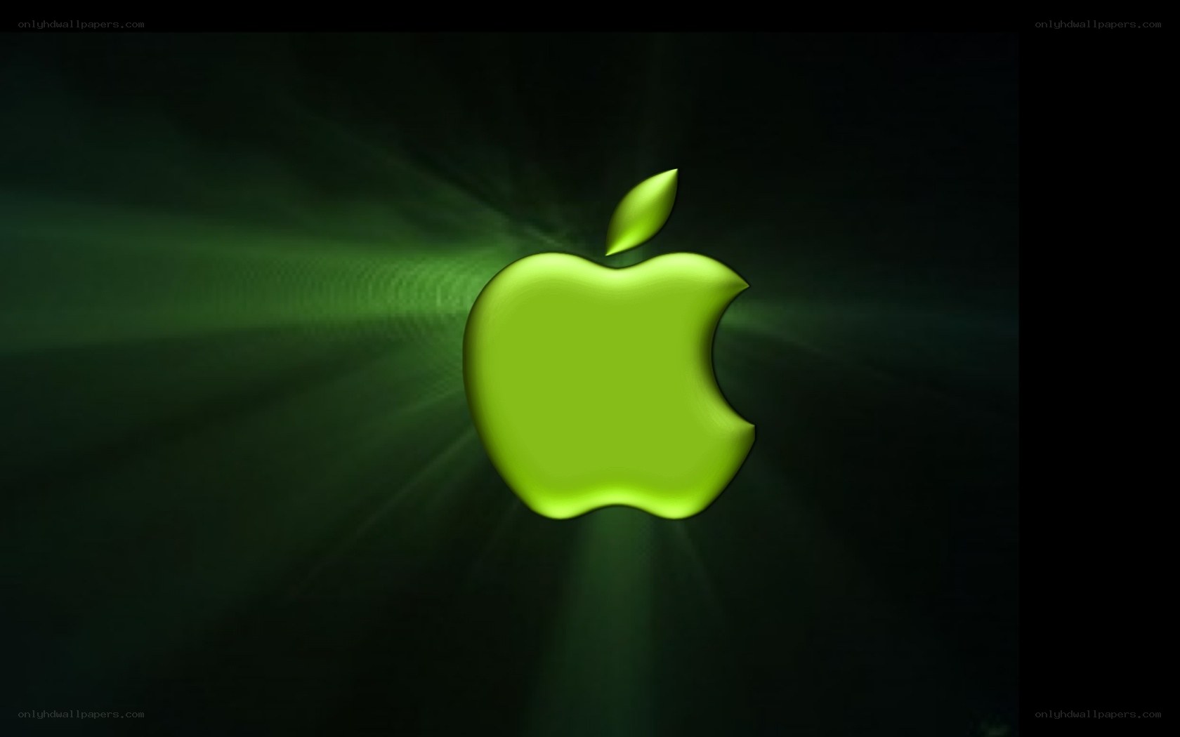 Green Apple logo on dark background