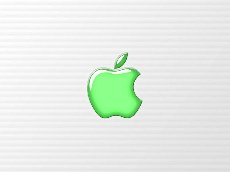 green apple logo on white