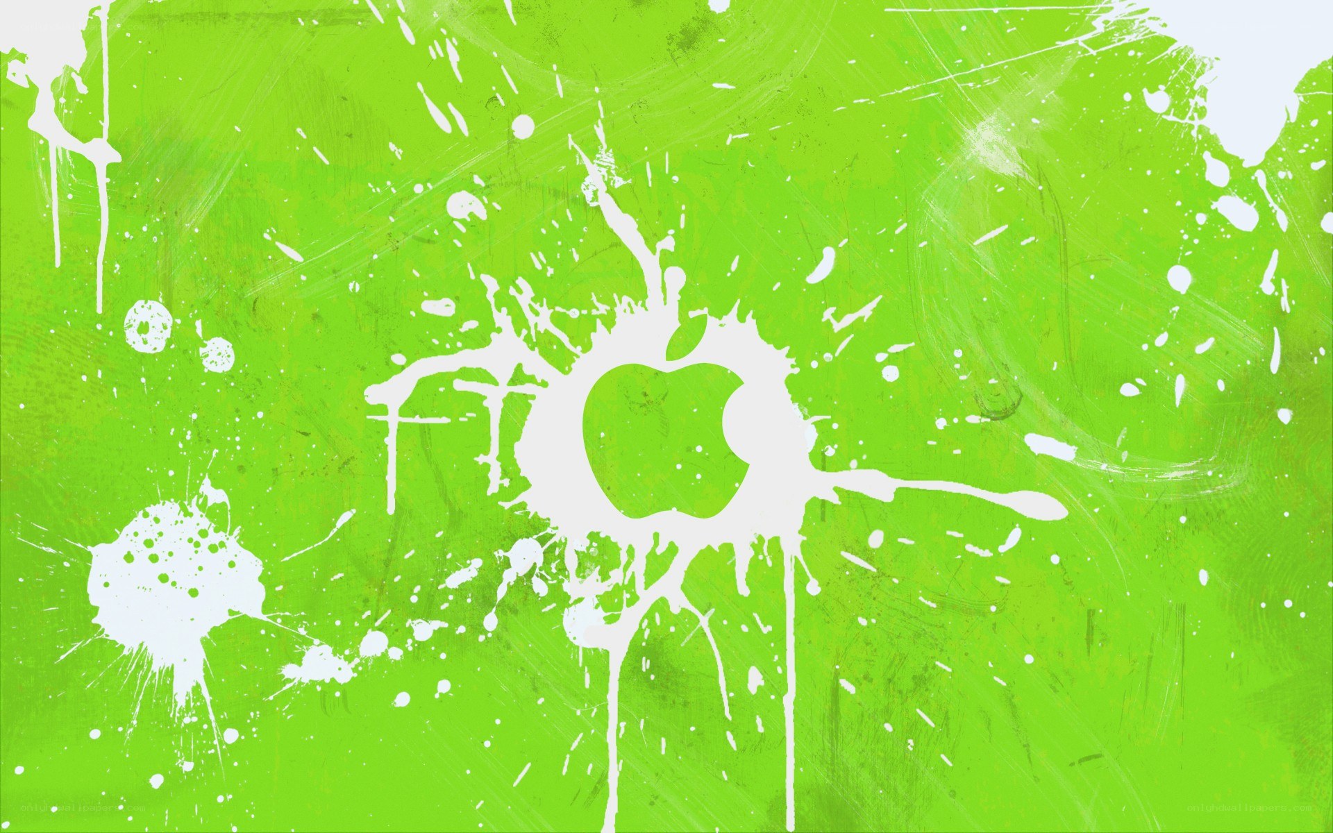 green apple logo splatter