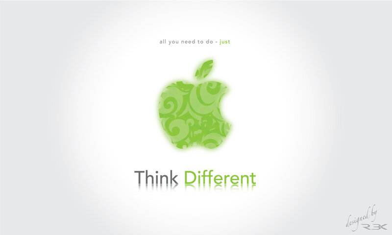 Green Apple Logo — White
