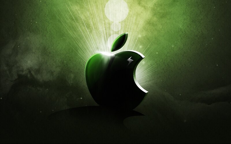 Green Apple Logo with Light Effect