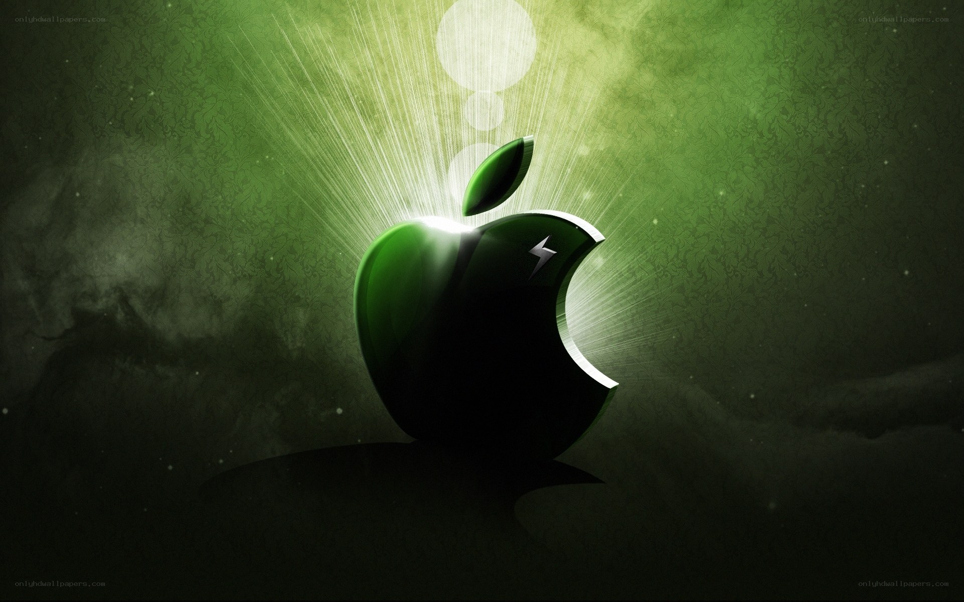Green Apple Logo with Light Effect