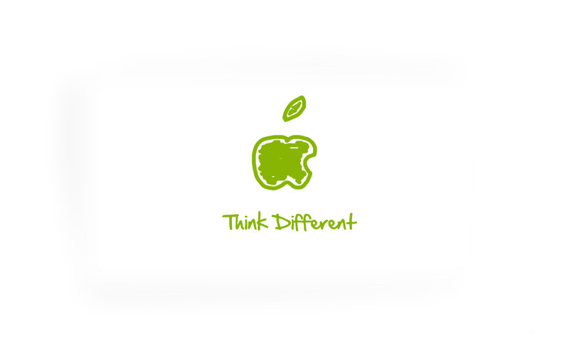 Green apple logo with tagline